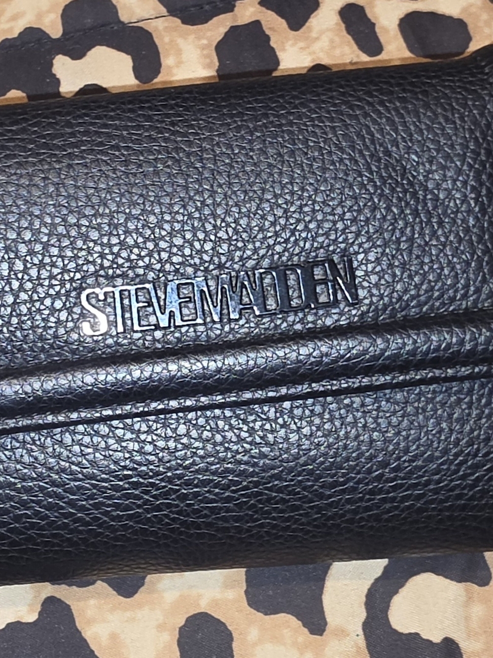 Steve Madden Black Pebbled Leather Wallet
